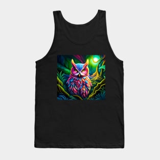 Colorful Owl in Forest Tank Top